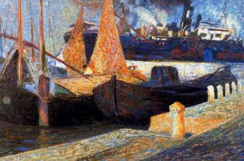 Umberto Boccioni : Boats in Sunlight